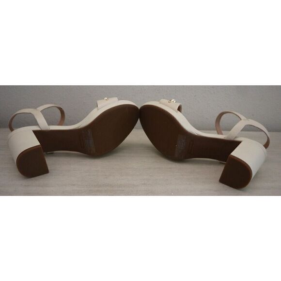 Rockport Women's Sz 5.5 Vanilla Leather Pearl Tabitha 2-Strap Heeled Sandal - Picture 3 of 8